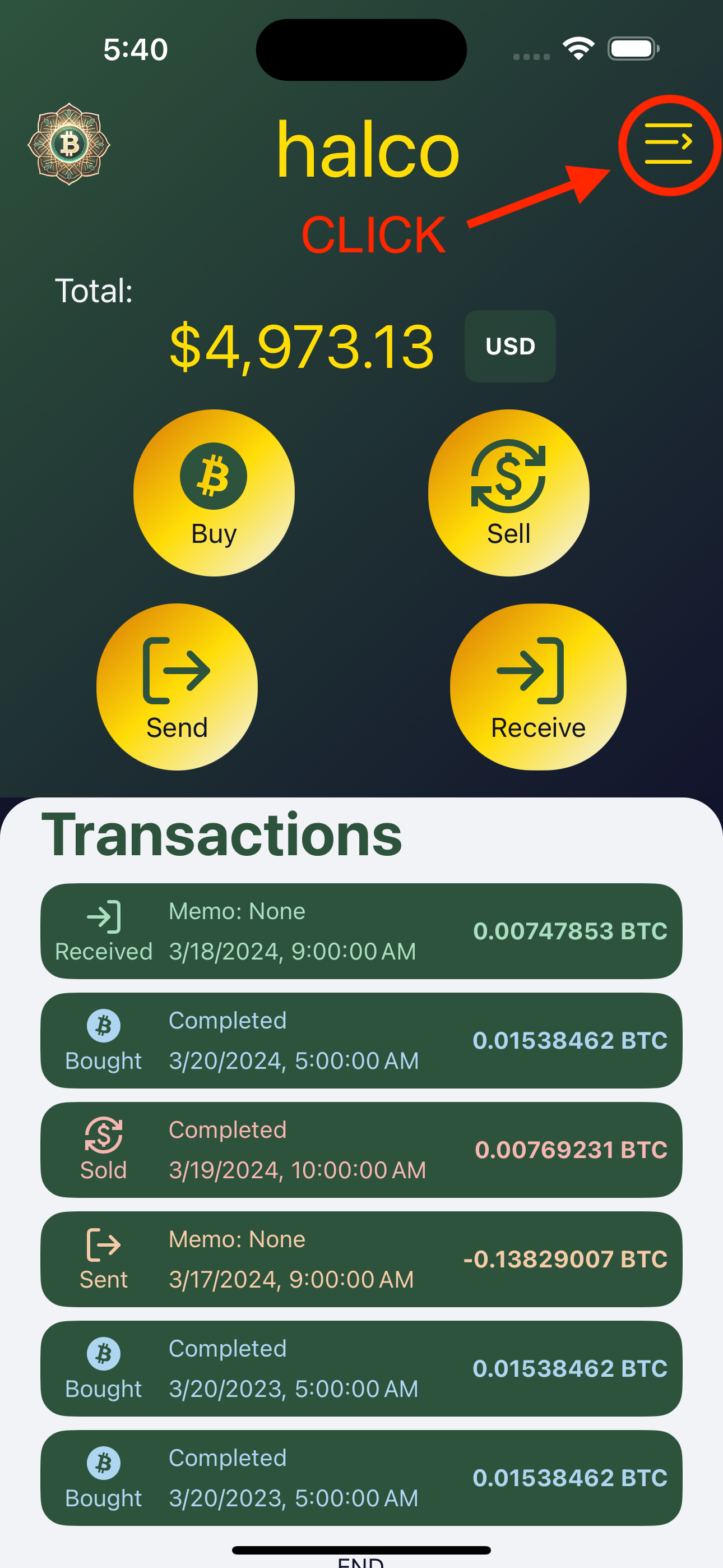 Hamburger menu location